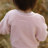 Teddy Fleece Dropped Shoulder Sweatshirt - Rose Pink