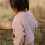 Teddy Fleece Dropped Shoulder Sweatshirt - Rose Pink