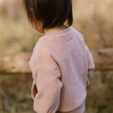 Teddy Fleece Dropped Shoulder Sweatshirt - Rose Pink