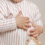 Dropped Shoulder Long Sleeve Top - Stripes Away Peony