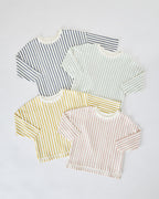 kids dropped shoulder long sleeve top stripes away sea