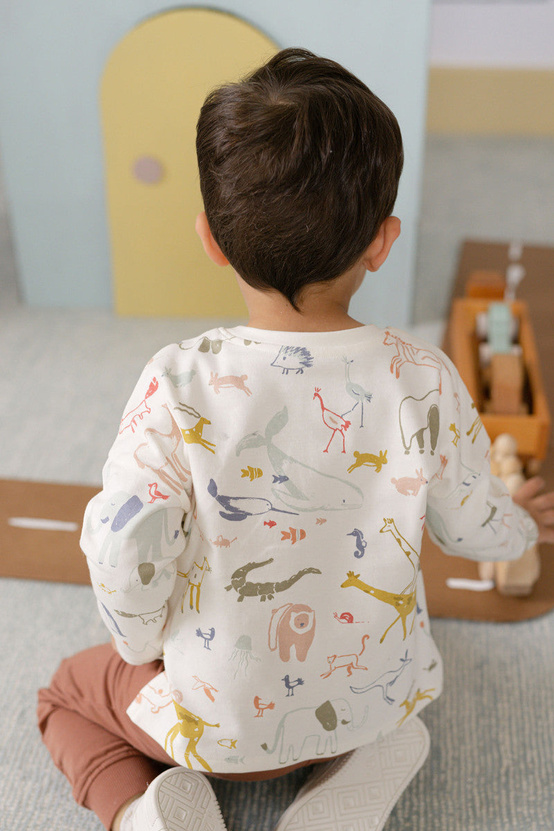 Dropped Shoulder Long Sleeve Top - Into The Wild