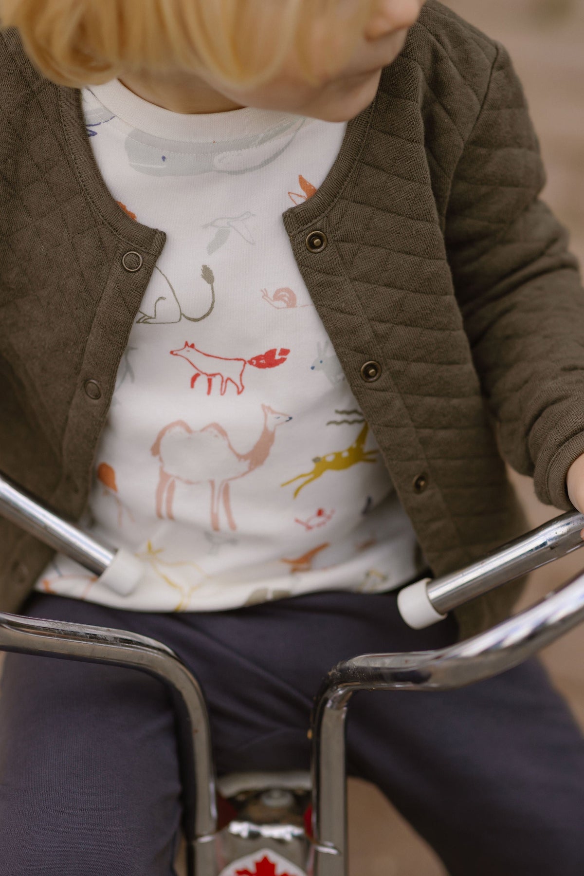 kids dropped shoulder long sleeve top into the wild