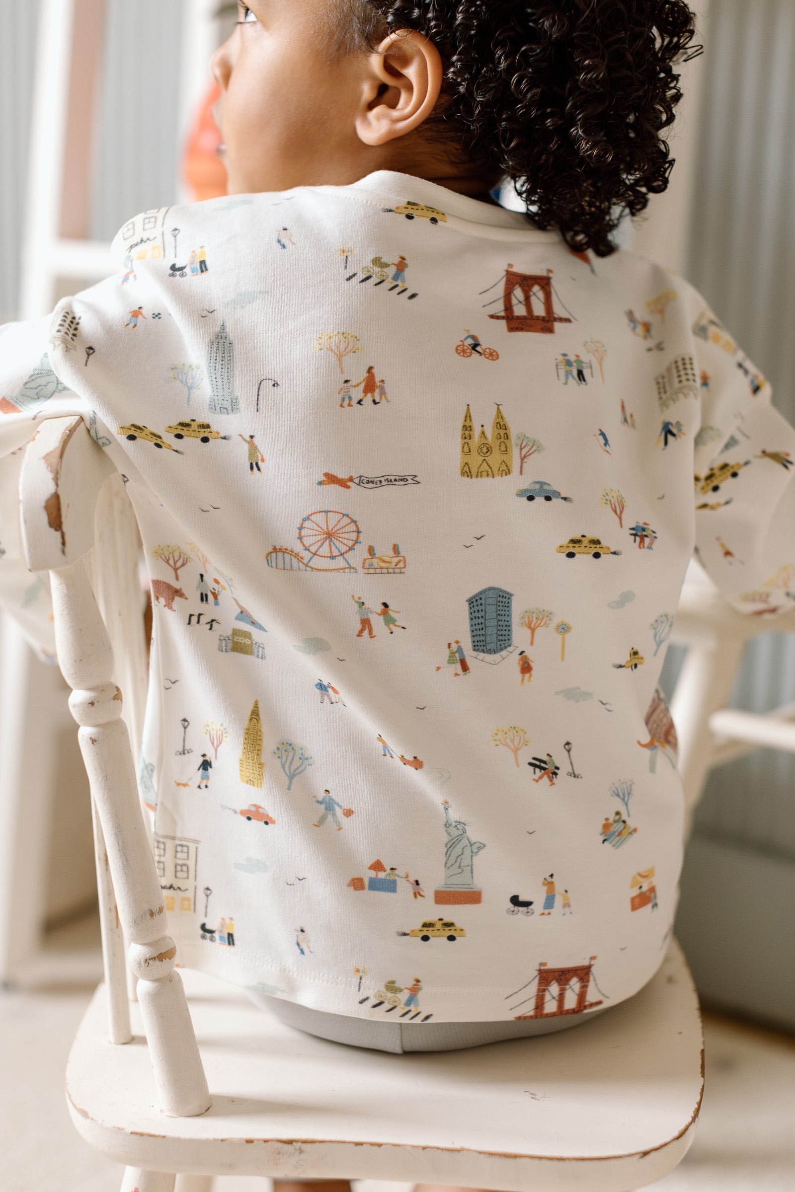 Dropped Shoulder Long Sleeve Top - Explore New York