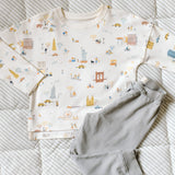 Dropped Shoulder Long Sleeve Top - Explore New York