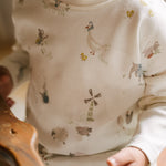 Dropped Shoulder Long Sleeve Top - On the Farm