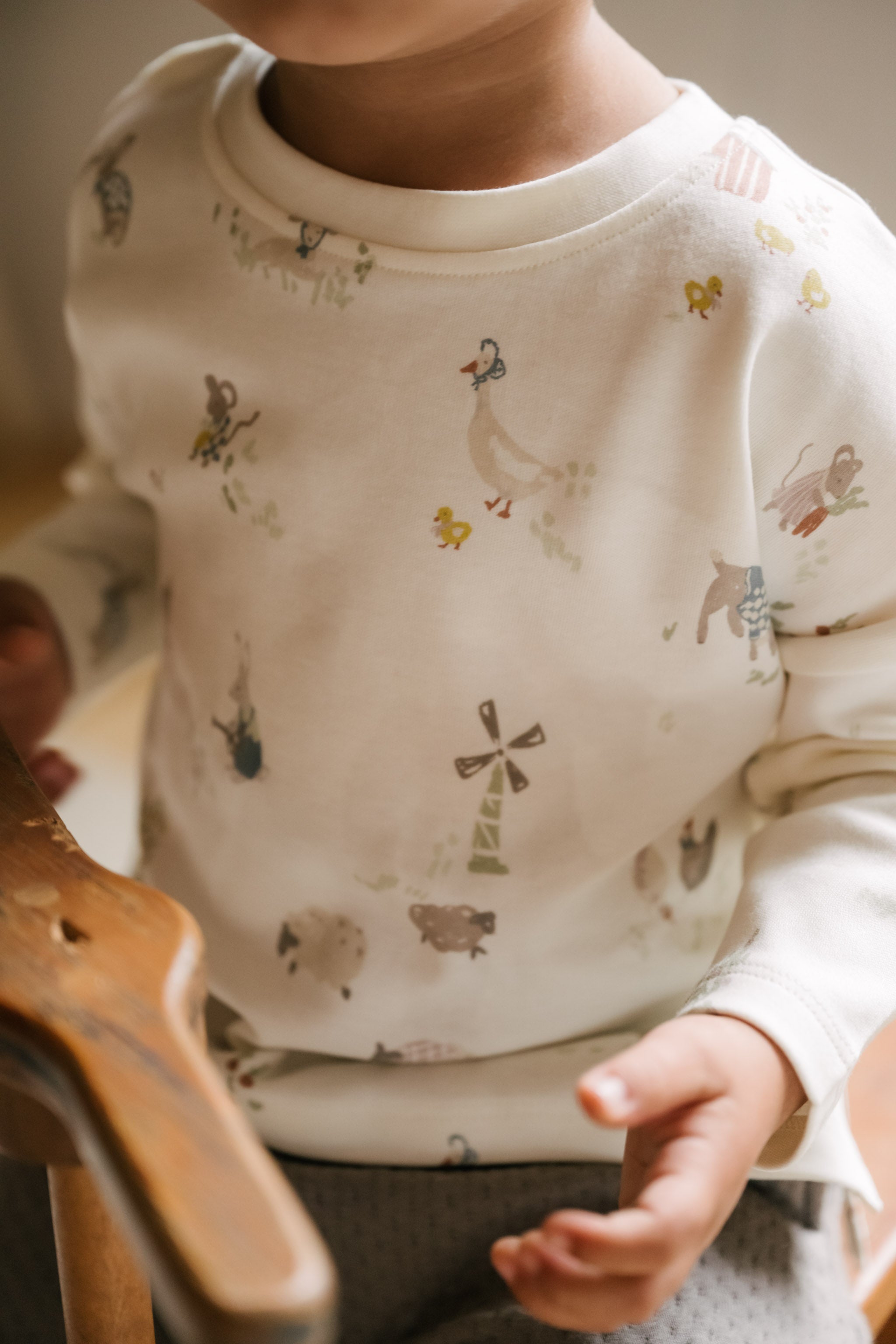 Dropped Shoulder Long Sleeve Top - On the Farm