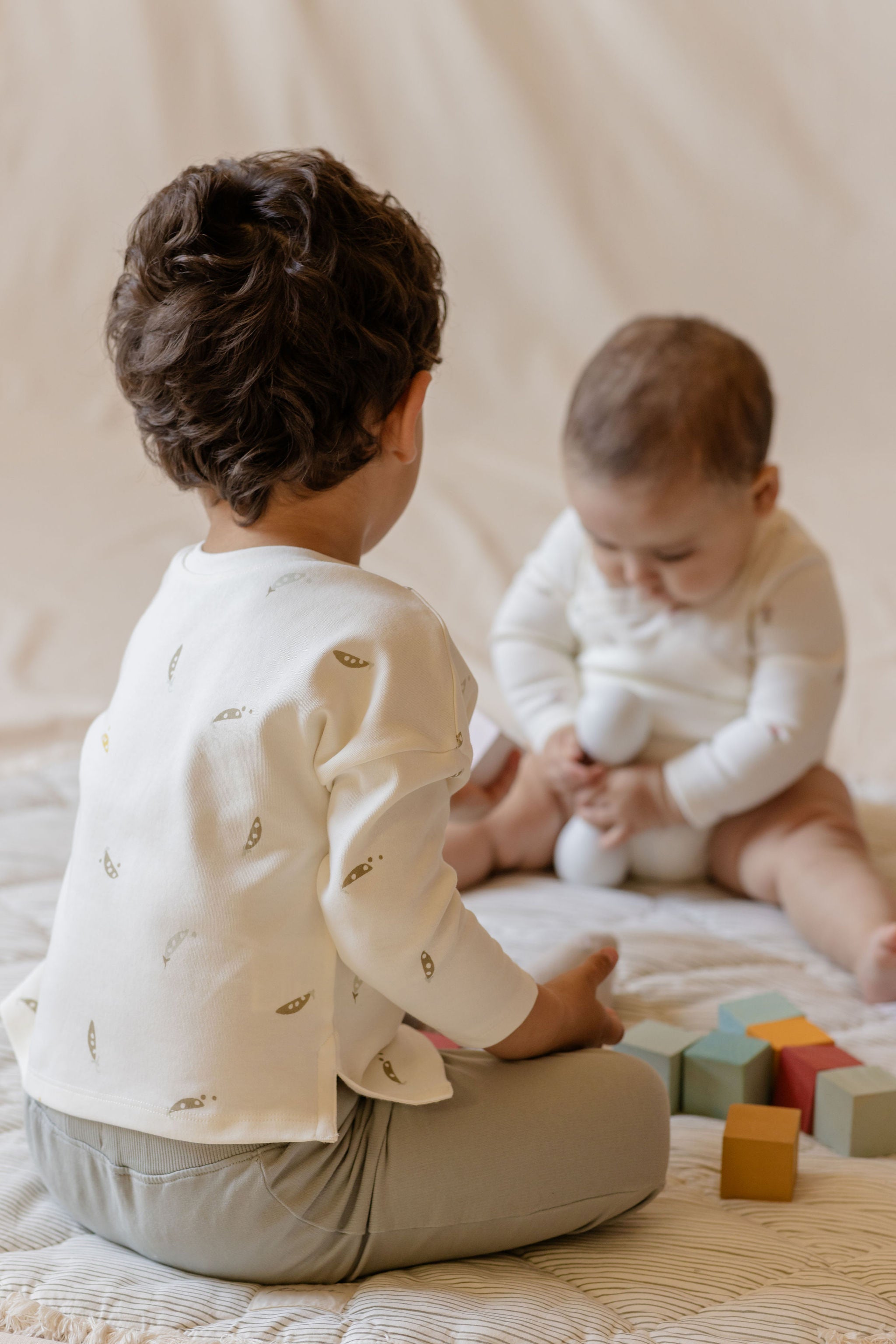 Dropped Shoulder Long Sleeve Top - Sweet Pea