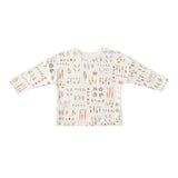 Dropped Shoulder Long Sleeve Top - Veggie Patch