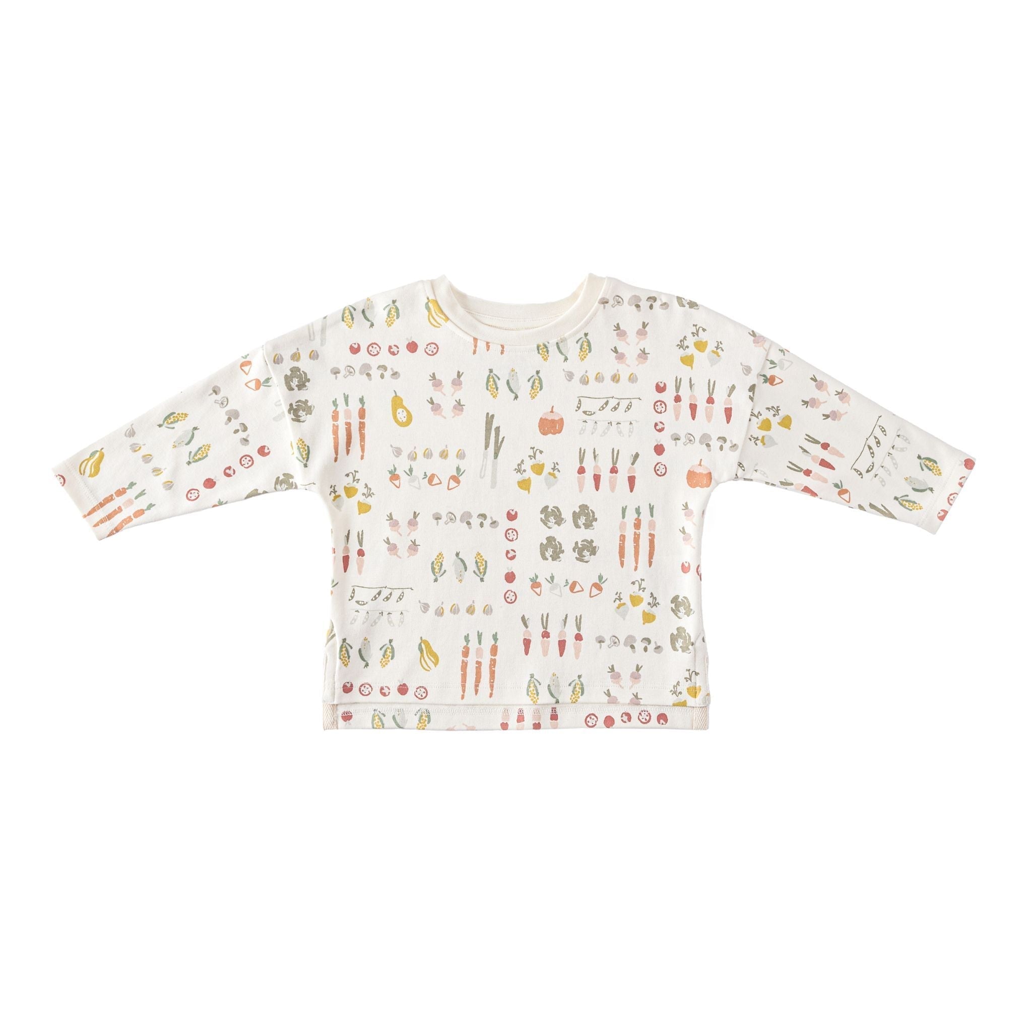 Dropped Shoulder Long Sleeve Top - Veggie Patch