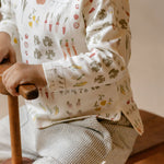 Dropped Shoulder Long Sleeve Top - Veggie Patch