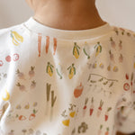 Dropped Shoulder Long Sleeve Top - Veggie Patch