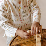 Dropped Shoulder Long Sleeve Top - Veggie Patch