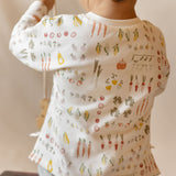 Dropped Shoulder Long Sleeve Top - Veggie Patch