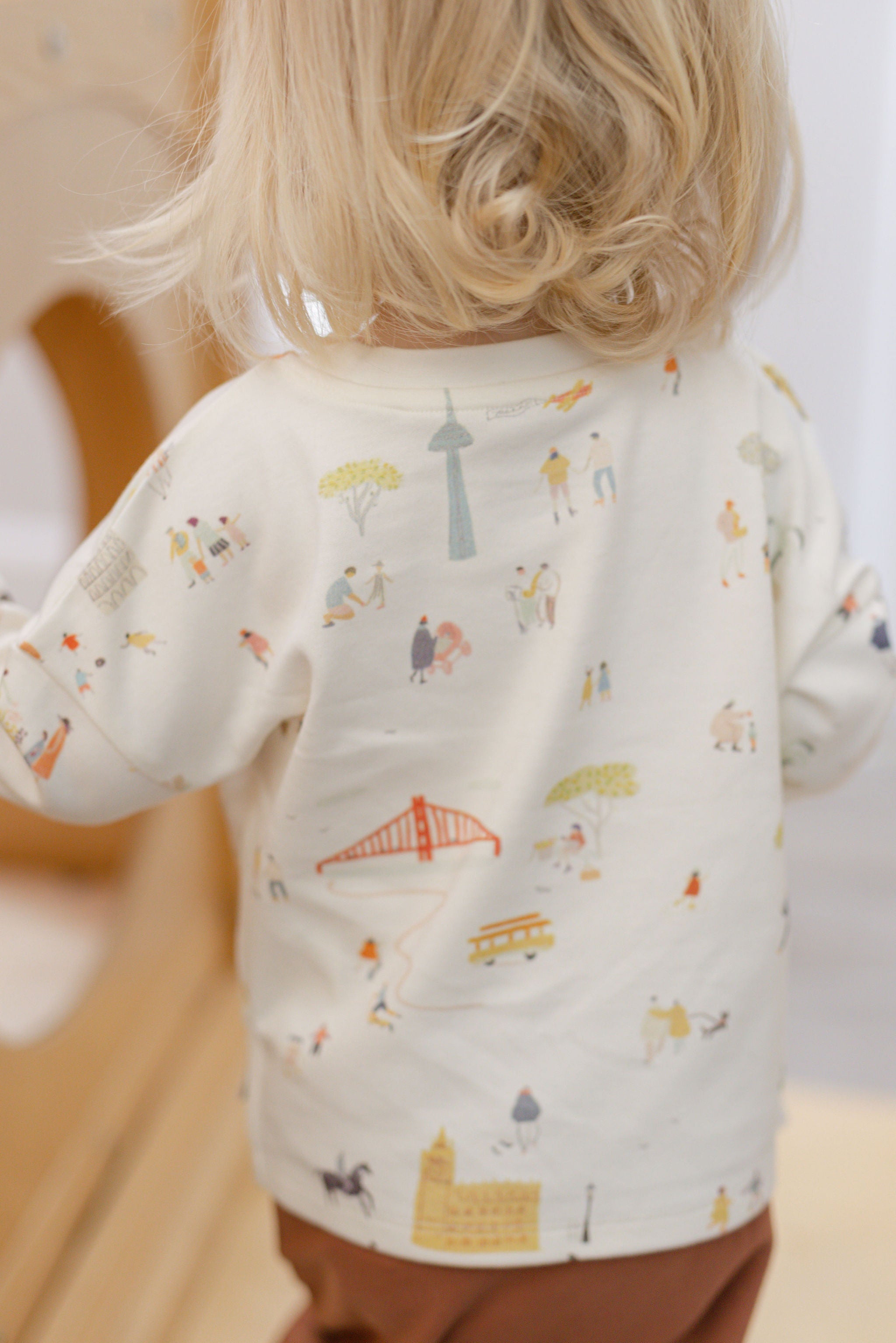 Dropped Shoulder Long Sleeve Top - Explore the World Holiday