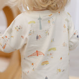 Dropped Shoulder Long Sleeve Top - Explore the World