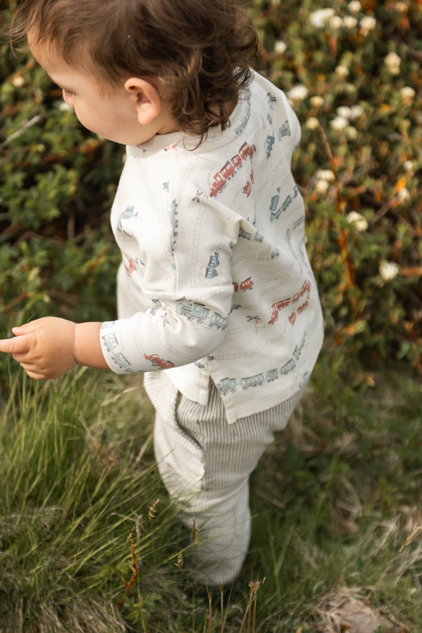 Dropped Shoulder Long Sleeve Top - Locomotive