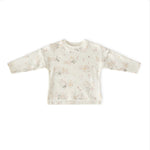 Dropped Shoulder Long Sleeve Top - Flower Patch