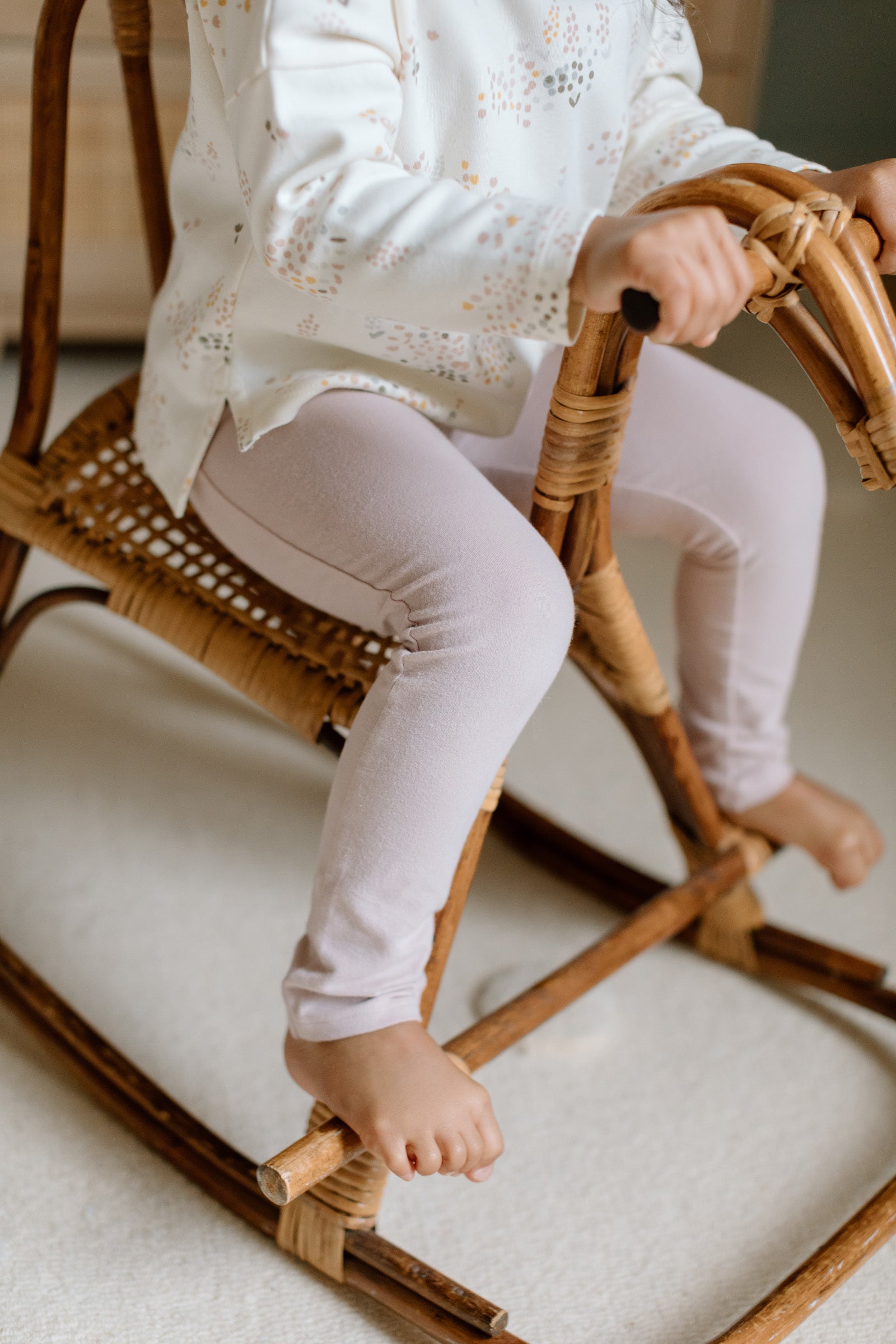 Dropped Shoulder Long Sleeve Top - Flower Patch