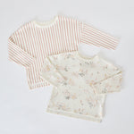 Dropped Shoulder Long Sleeve Top - Flower Patch