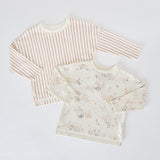 Dropped Shoulder Long Sleeve Top - Flower Patch