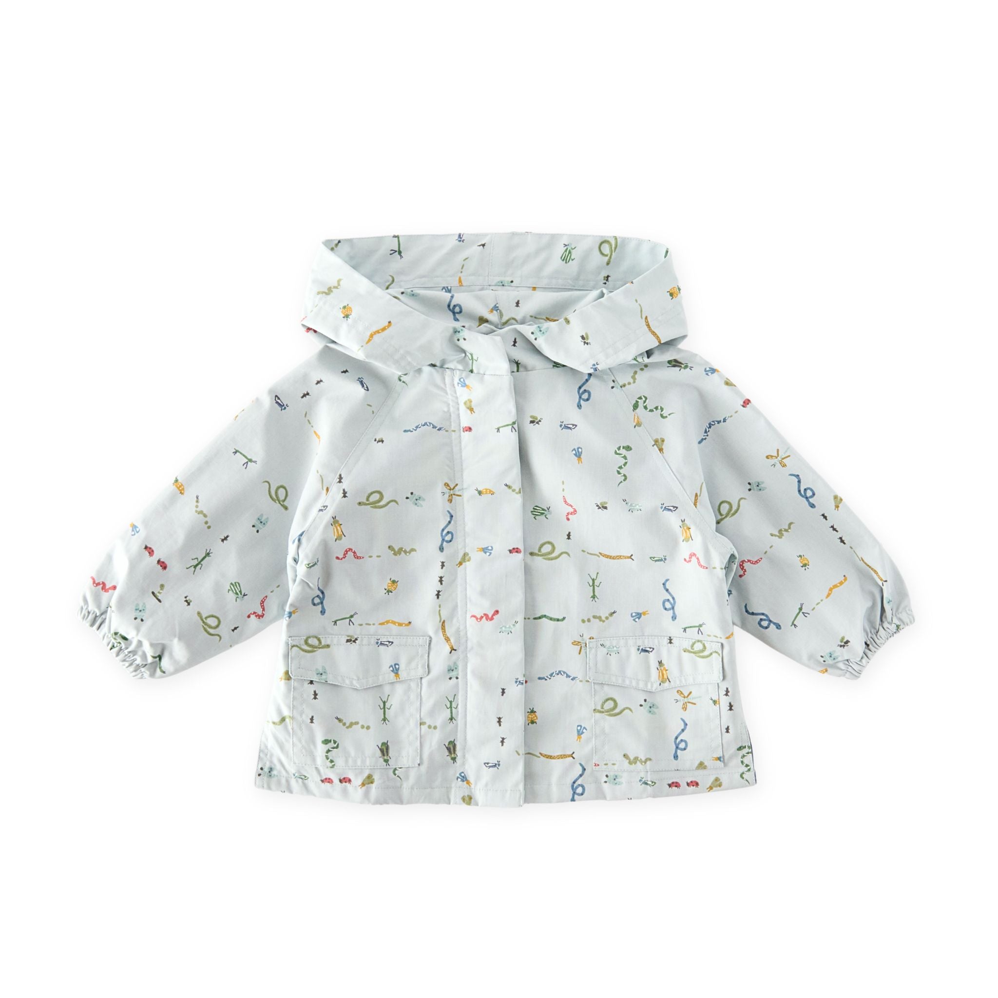 kids park jacket crawling critters blue in blues pattern