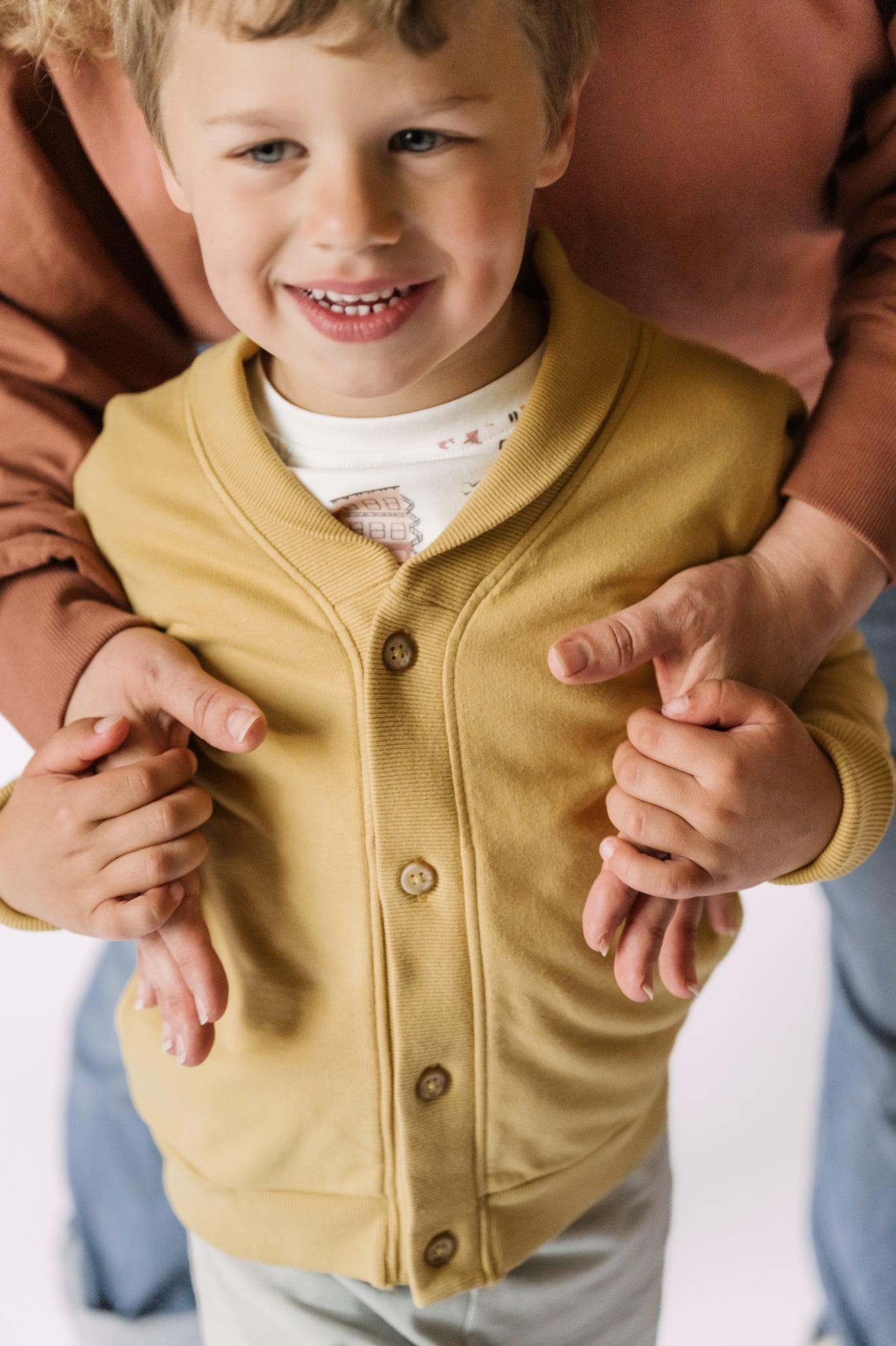 French Terry Shawl Cardigan - Dijon