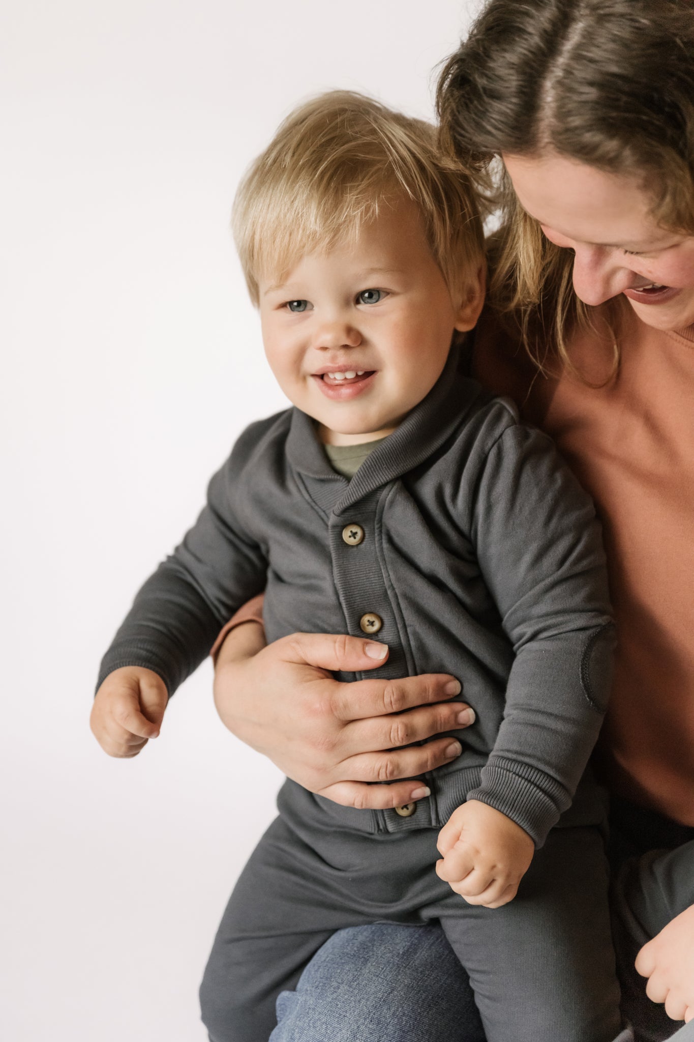 French Terry Shawl Cardigan - Ink Blue