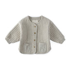 kids railroad quilted jacket stripe in neutrals pattern
