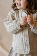 kids railroad quilted jacket stripe
