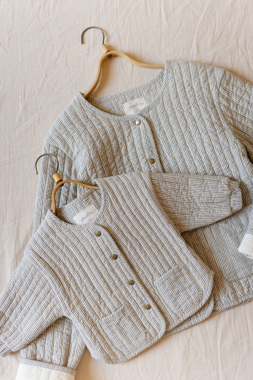kids railroad quilted jacket stripe