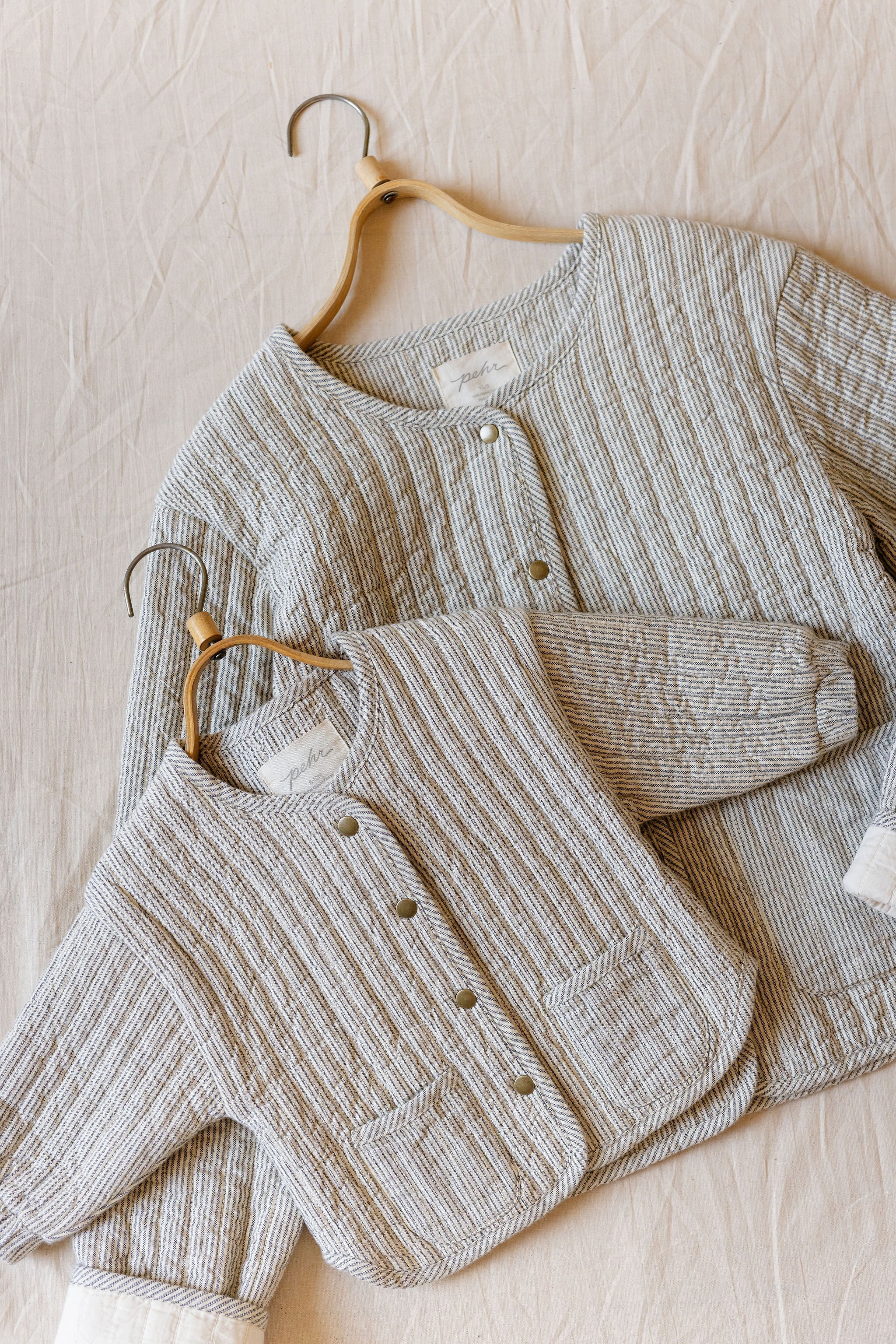 kids railroad quilted jacket stripe