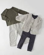 kids railroad quilted jacket stripe