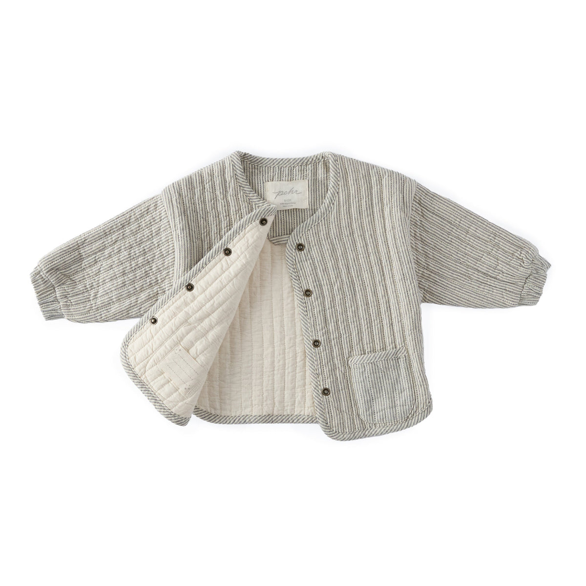 kids railroad quilted jacket stripe