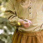 Gingham Long Sleeve Top - Dijon