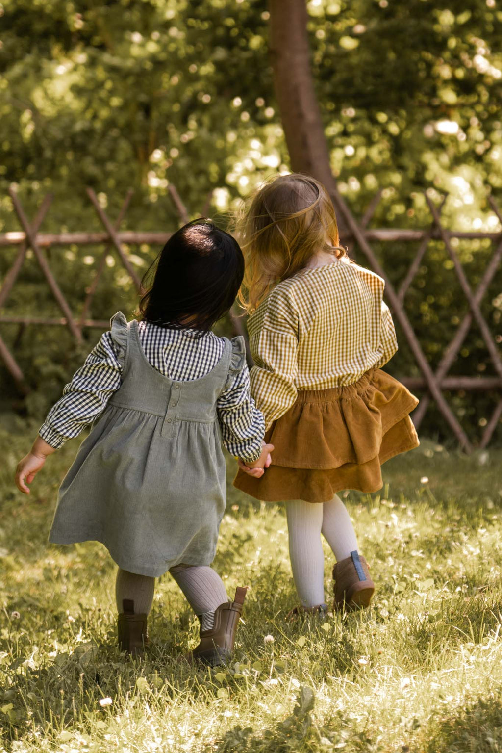 kids gingham kids long sleeve top dijon