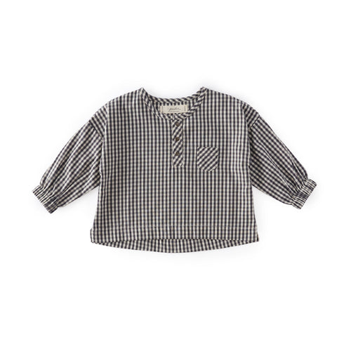 toddler gingham toddler long sleeve top indigo in blues pattern