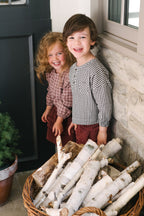kids gingham kids long sleeve top indigo