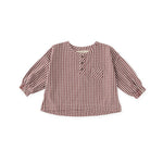 Gingham Long Sleeve Top - Mulberry