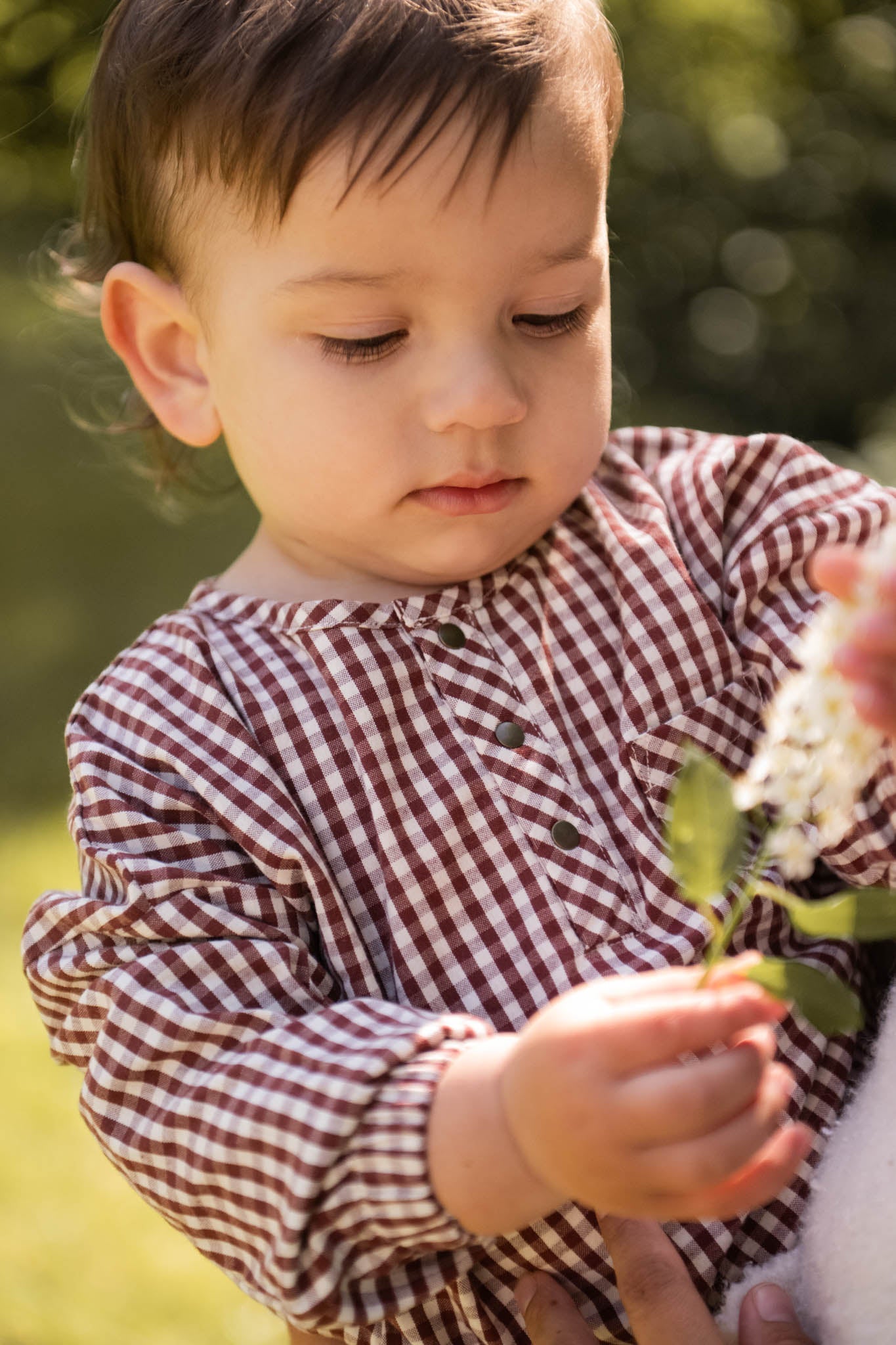 Gingham Long Sleeve Top - Mulberry