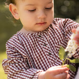 Gingham Long Sleeve Top - Mulberry