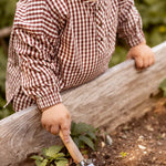 Gingham Long Sleeve Top - Mulberry