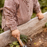 Gingham Long Sleeve Top - Mulberry