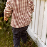 Gingham Long Sleeve Top - Mulberry