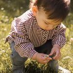 Gingham Long Sleeve Top - Mulberry