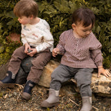 Gingham Long Sleeve Top - Mulberry