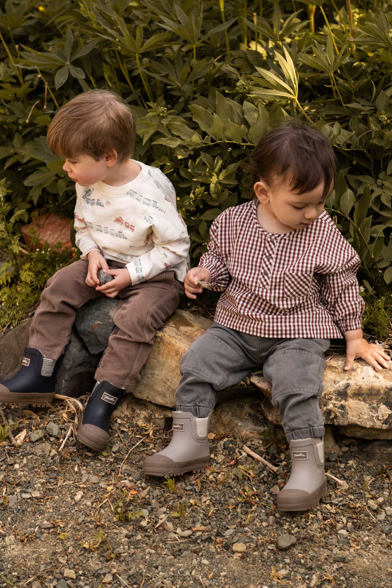 Gingham Long Sleeve Top - Mulberry