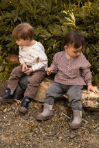 kids gingham kids long sleeve top mulberry