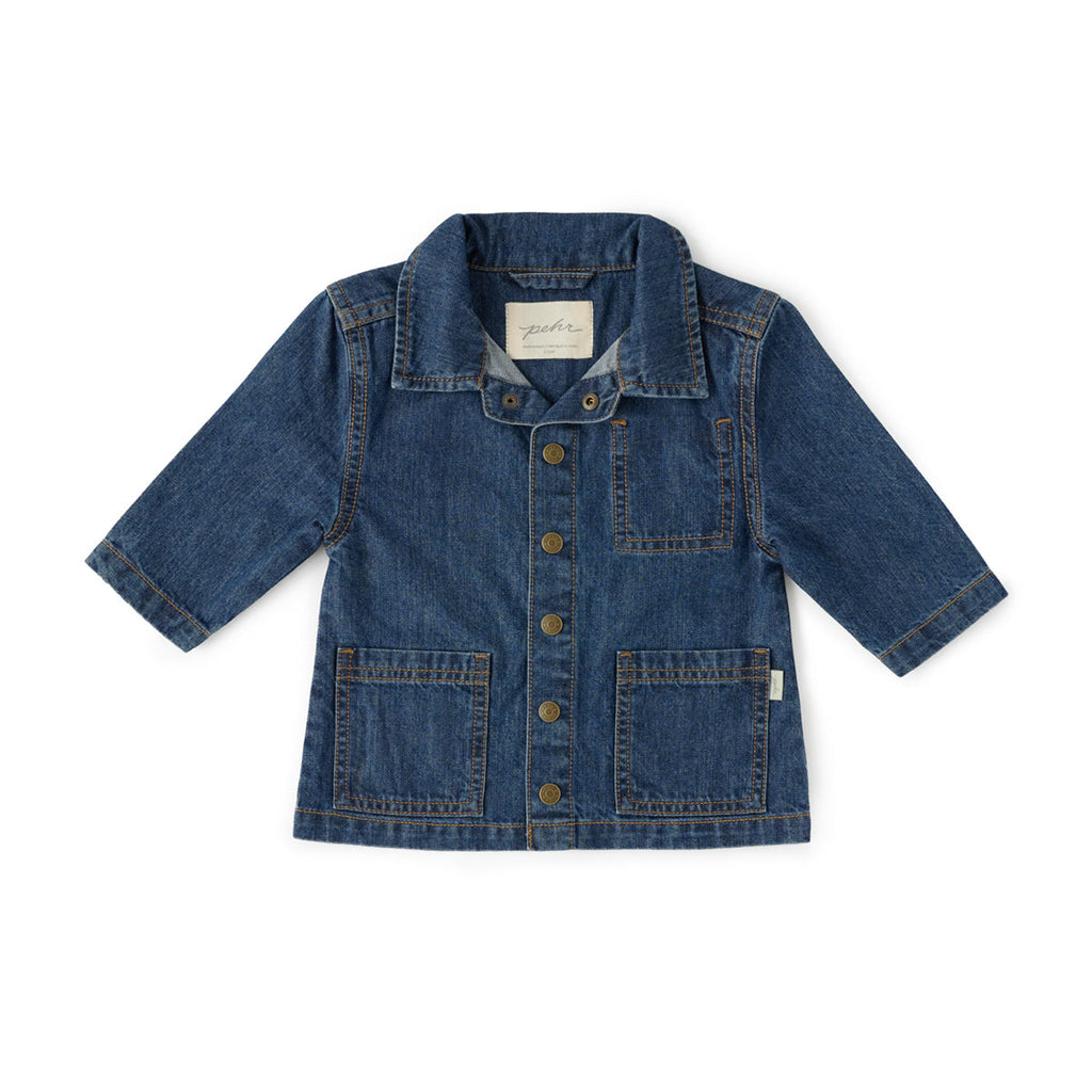 kids denim jacket vintage wash in blues pattern