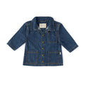 kids denim jacket vintage wash in blues pattern
